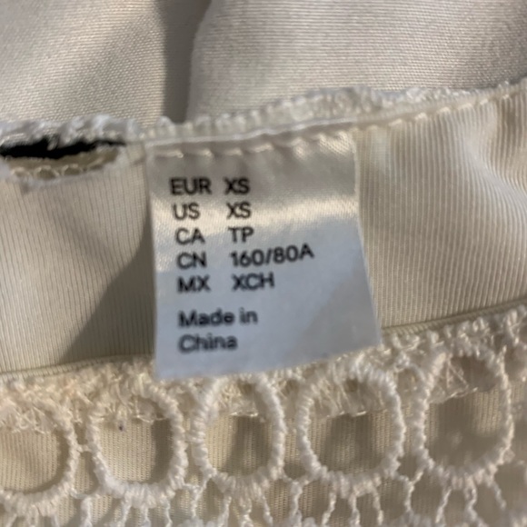 H&M Bodycon White Lace Crop Top - Picture 2 of 6